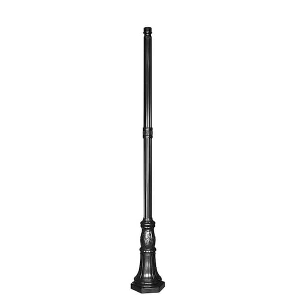 96 in. Black Surface Mount Outdoor Lamp Post