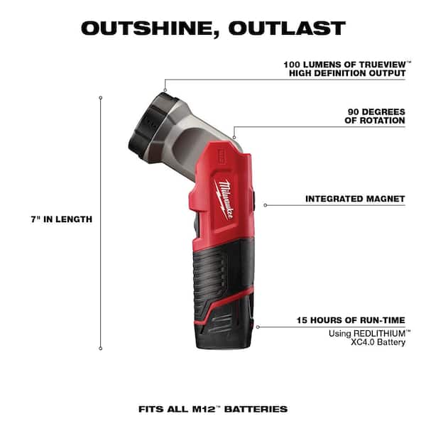 Milwaukee - M12 12V Lithium-Ion Cordless Combo Kit (5-Tool) with Two 1.5 Ah Batteries, Charger and Tool Bag