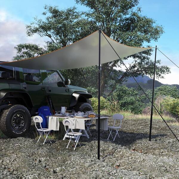 KIWDZFU ft Telescoping Aluminum Tarp Poles Non-Slip Cone