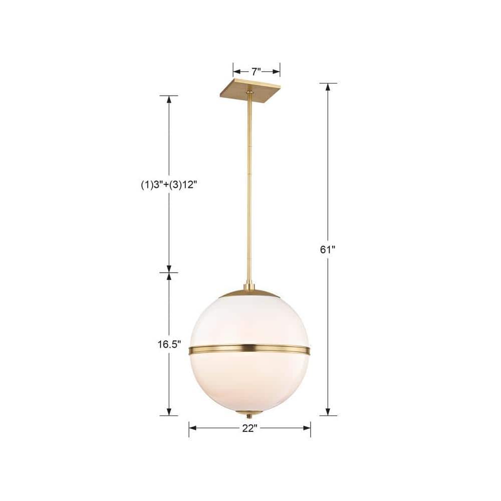 Elegant Aged Brass Mini Chandelier with Crystal Accents and White Glass Shade