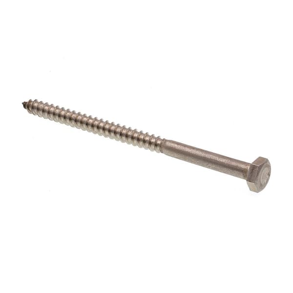 Prime-Line 1/4 in. x 4 in. Grade 18-8 Stainless Steel Hex Lag Screws (15-Pack)