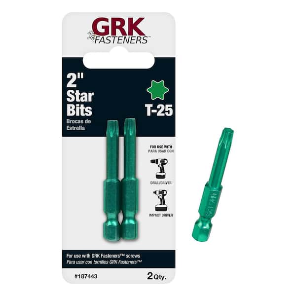 GRK Fasteners T-25 2 in. Steel Star Bits (2 per Pack)