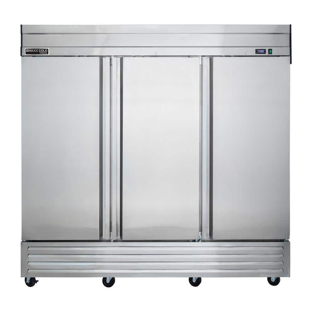 V-Series 3-Solid Door Reach-In Refrigerator, Bottom Mount, 81 Watt, 65 cu. ft. Capacity, in Stainless Steel