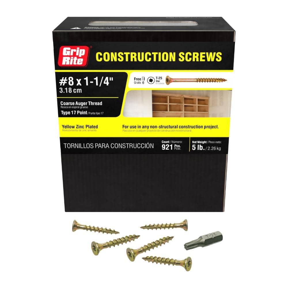 Grip-Rite #8 x 1-1/4 in. Star Drive Dual Flat Head Coarse