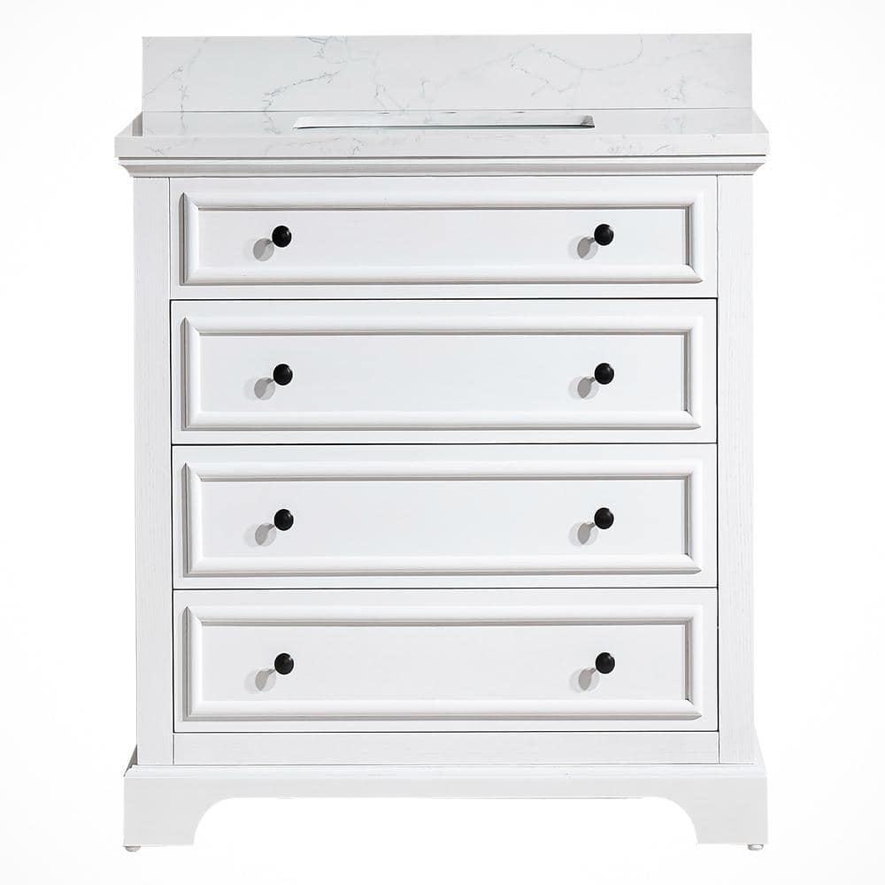 36 in. W x 22 in. D x 39 in. H Single Sink Freestanding Bath Vanity in Whit