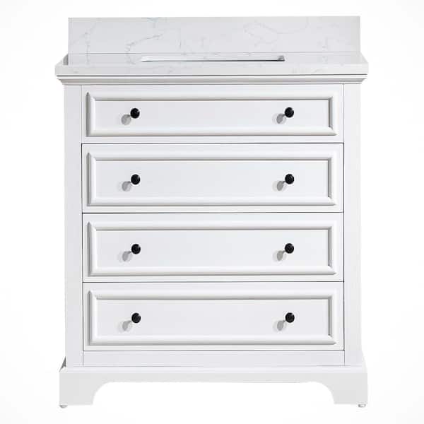 Unbranded 36 in. W x 22 in. D x 39 in. H Single Sink Freestanding Bath Vanity in White with White Cultured Marble Top