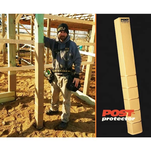 Post Protector 8 in. x 8 in. x 60 in. In-Ground Fence Post Decay ...