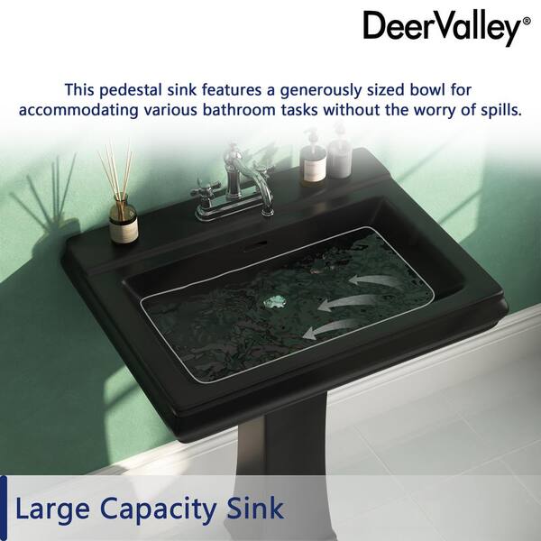 DEERVALLEY Apex 26.38 in. W x 19.69 in. D Black Vitreous