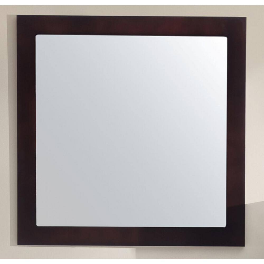 Rectangular Brown Oak Wood Bathroom Vanity Mirror