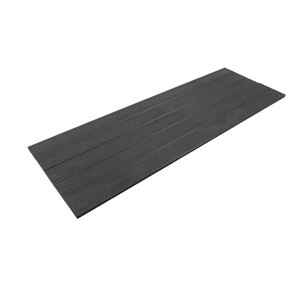 GOGEXX 86.61 in.L x 29.15 in.W x 0.91 in.H Embossing Composite Decking Boards Wood Plastic Decorative Floor Black (Set of 5)