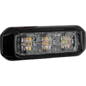 3 1/2 in. Wide Angle Tri-Color LED Strobe Light, Amber/Green/Clear