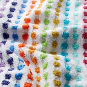 Spectrum White Geometric Cotton Bath Towel