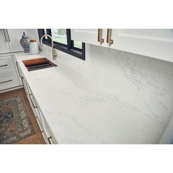 VIATERA 3 in. x 3 in. Quartz Countertop Sample in Muse LG A01L VT