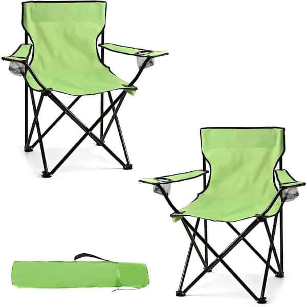 ITOPFOX Fruit Green Alloy Steel Frame Lightweight Portable Folding Camping Chair with Carry Bag, (2-Pack)