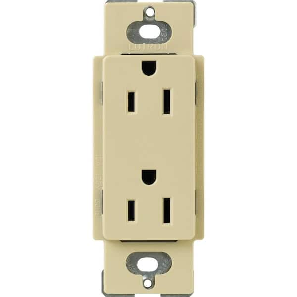 Lutron Claro Tamper-Resistant Duplex Receptacle, 15-Amp, Ivory (CARS-15-TR-IV)