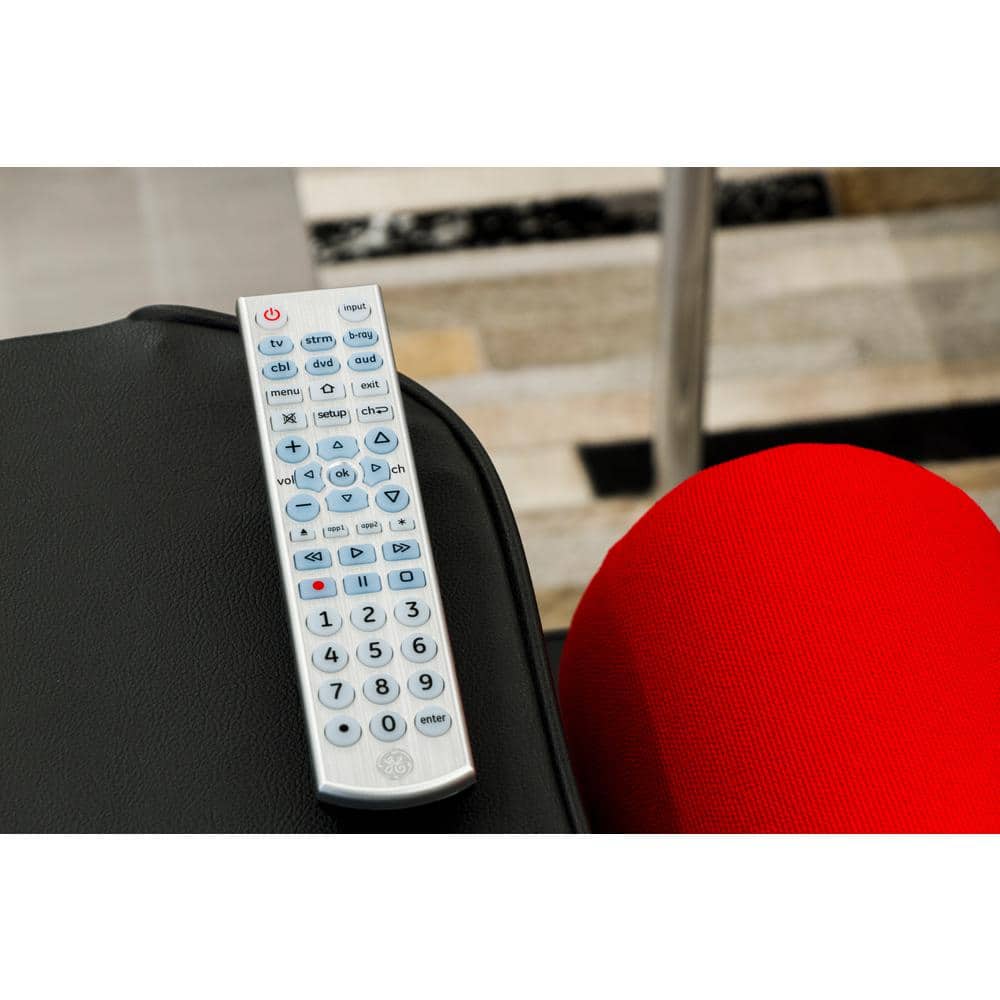 Silver 6-Device Backlit Universal TV Remote Control