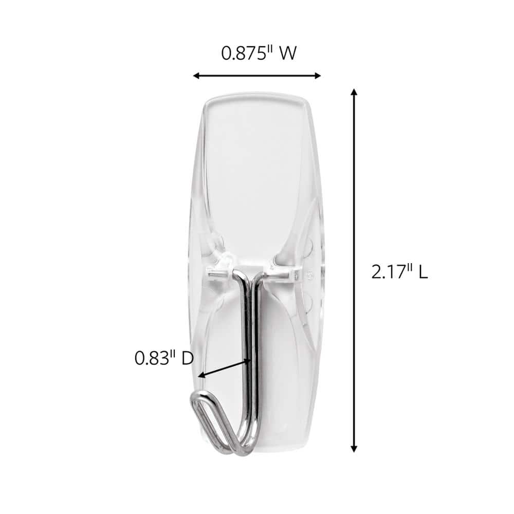 Clear Medium Plastic and Metal Wire Hooks with Adhesive