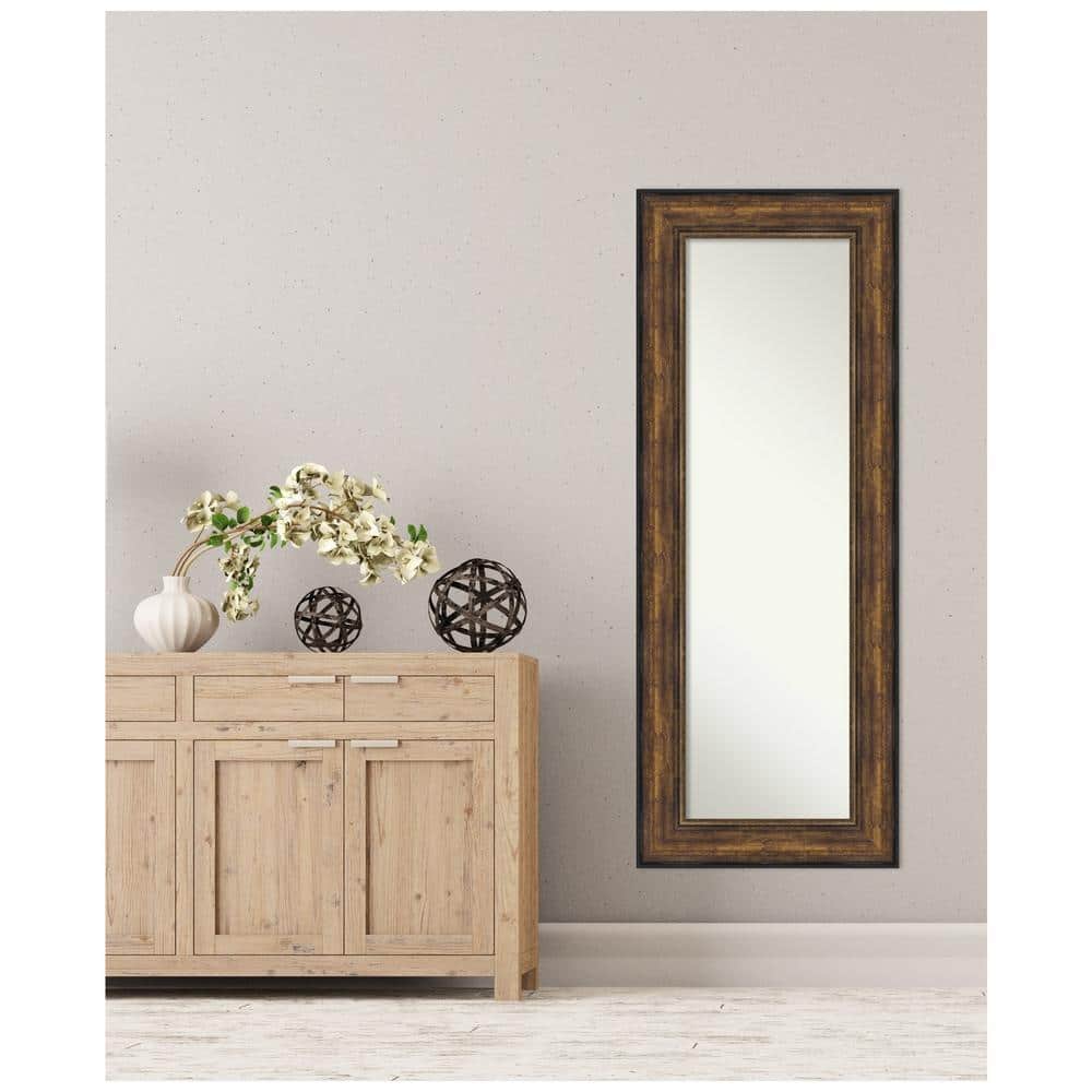 Bronze Full Length Rectangular Mirror with Matte Black Edge