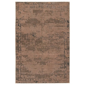 Esposito Light Brown/Gray 7 ft. 8 in. x 10 ft. Medallion Rectangle Area Rug