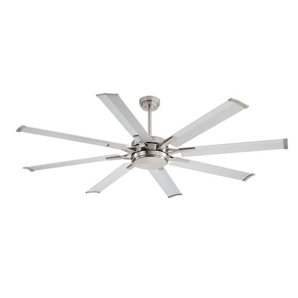 96 in. (8 ft. ) Indoor Aluminum Blades Ceiling Fan with Remote, Nickel