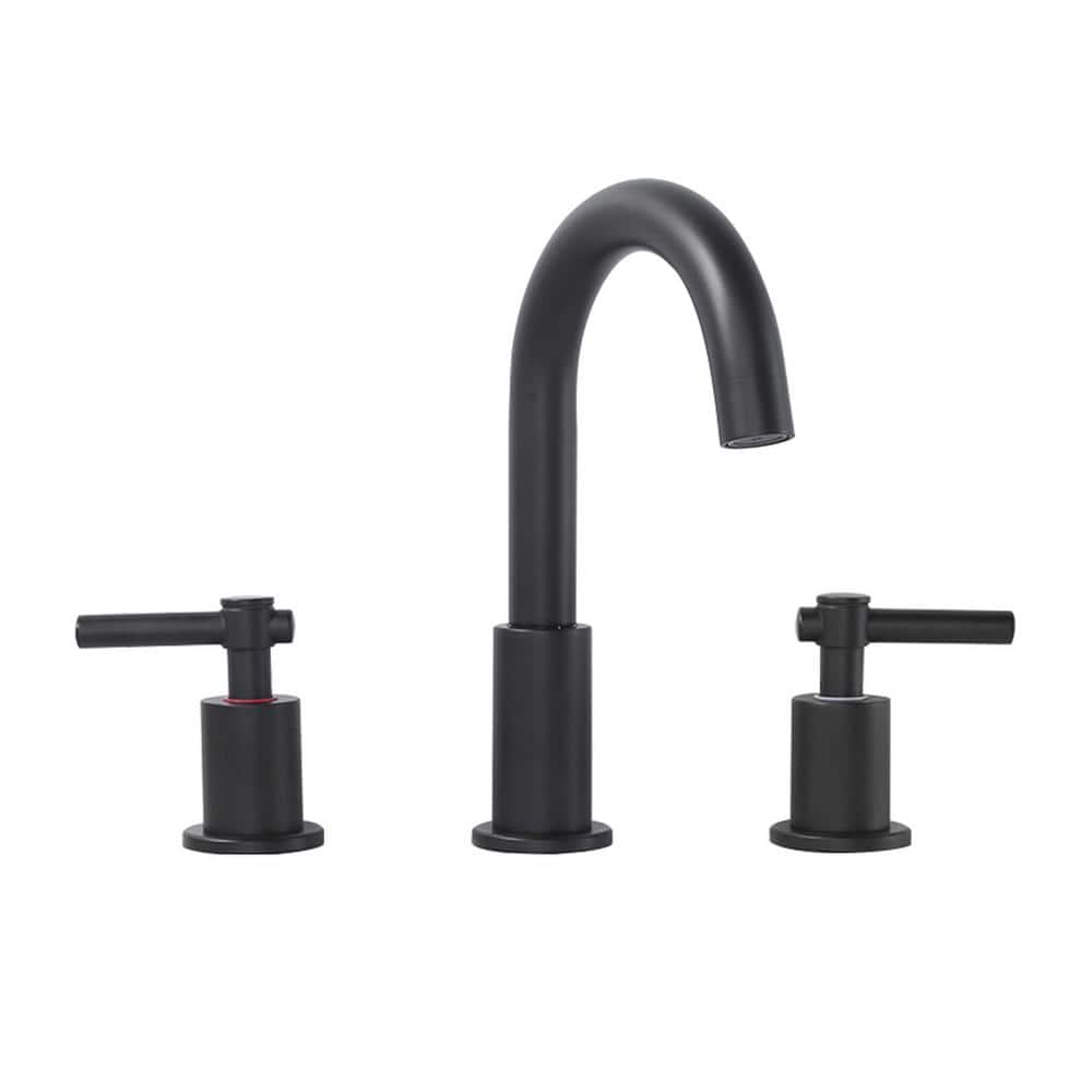 8 in. Widespread 2-Handle 3 Hole Bathroom Faucet with Pop Up Drain t in Matte Black price history on PriceWatchPro