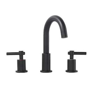 8 in. Widespread 2-Handle 3 Hole Bathroom Faucet with Pop Up Drain t in Matte Black