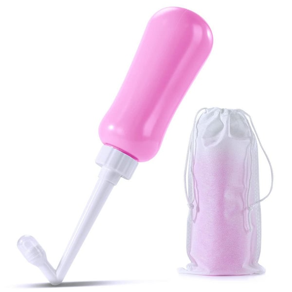 Travel Series Handheld Bidet Bidet Attachment with 450ml Capacity and Nozzle Included (Pink)