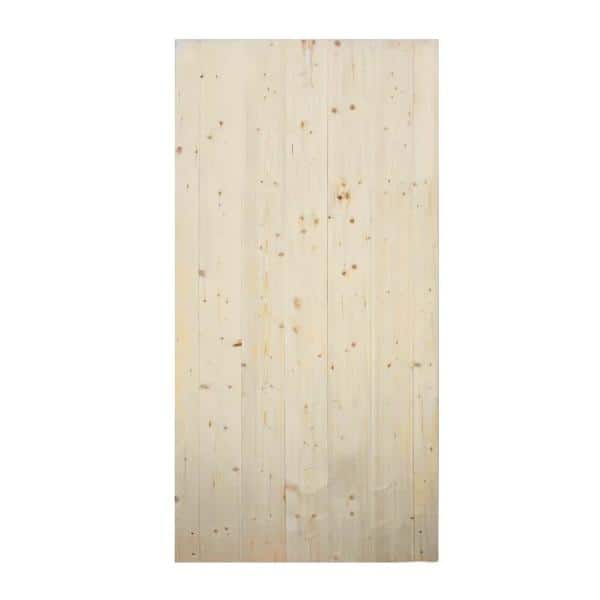 84'' Unfinished Natural Wood Classic Barn Door Slab