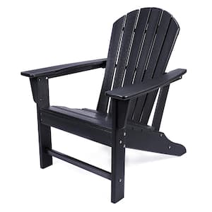 lezing Imitatie Zorg Costway Black Patio Folding Plastic Adirondack Chair HDPE All-Weather  Pull-Out Ottoman NP10509BK - The Home Depot