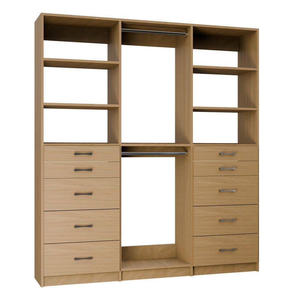 MODULAR CLOSETS Alto Collection 57 in. W Oak Tower System 2 5