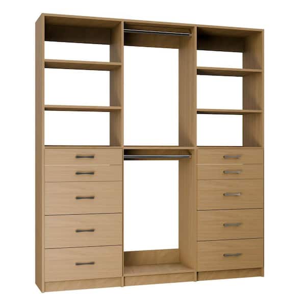 MODULAR CLOSETS Alto Collection 66 in. W Oak Tower System 2 5