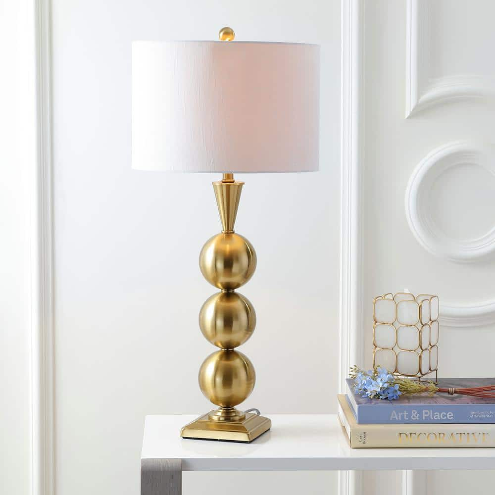 JONATHAN Y Mackenzie 33 in. Brass Metal Table Lamp JYL3021A - The Home ...