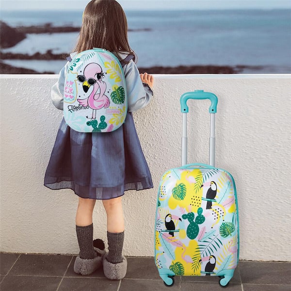 2-PC Kids Luggage Set 12 in. Backpack and 16 in. Rolling Suitcase Travel ABS