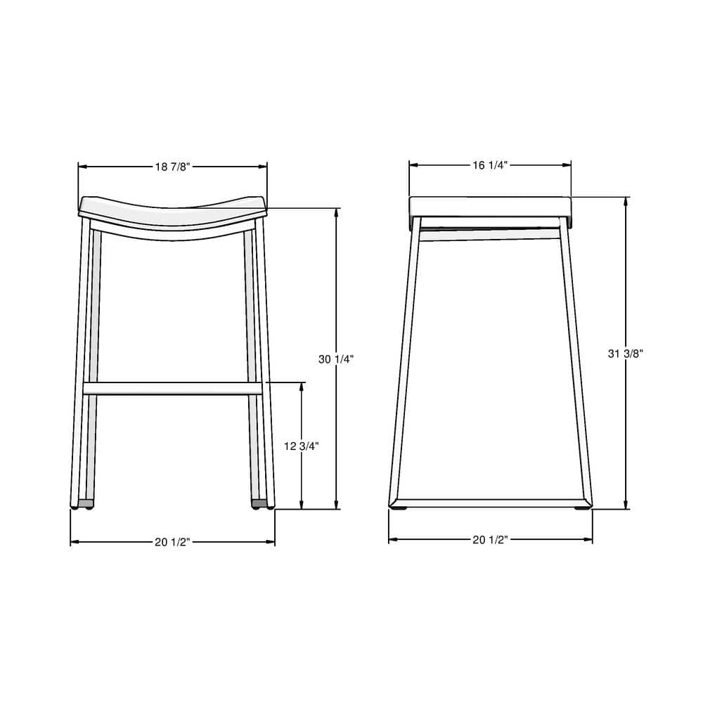 David 30" Black Faux Leather Backless Bar Stool