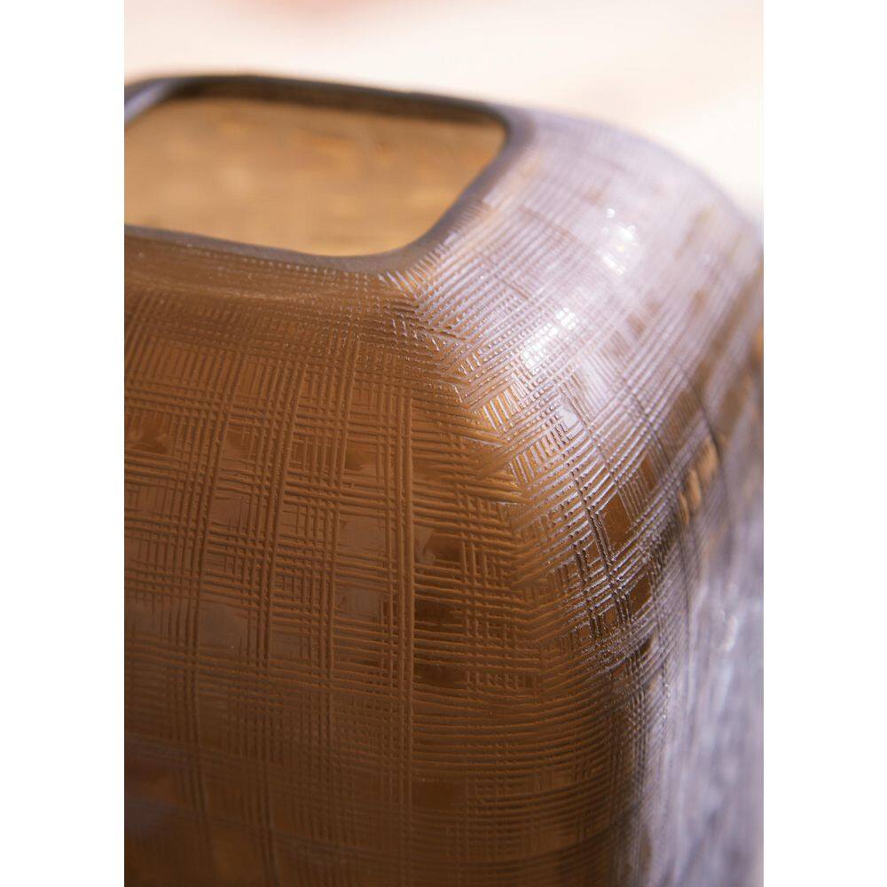Capard 11" Brown Textured Glass Vase
