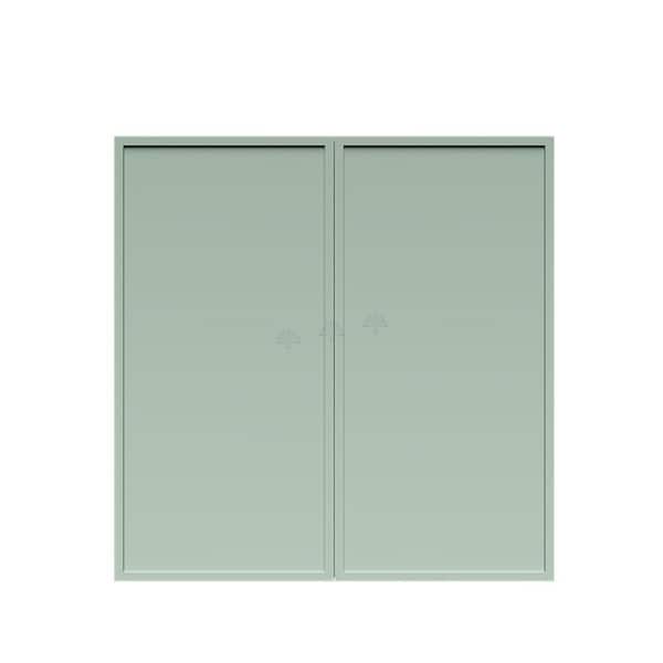 LIFEART CABINETRY Slim Shaker Assembled 30 in. W x 30 in. H x 12 in. D Wall Kitchen Cabinet in Green