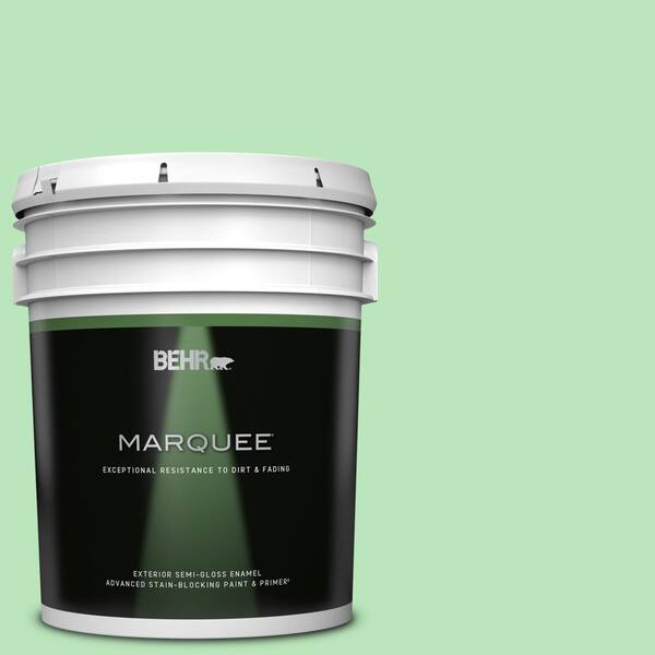 BEHR MARQUEE 5 gal. #P390-3 Mint Parfait Semi-Gloss Enamel Exterior Paint & Primer