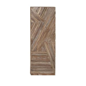 Reclaimed Wood Brown Handmade Linear Geometric Wall Decor