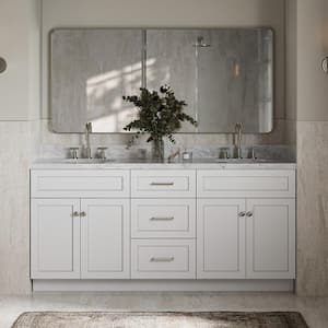 Hamlet 72 in. W x 21.5 in. D x 34.5 in. H Double Freestanding Bath Vanity Cabinet Only in White