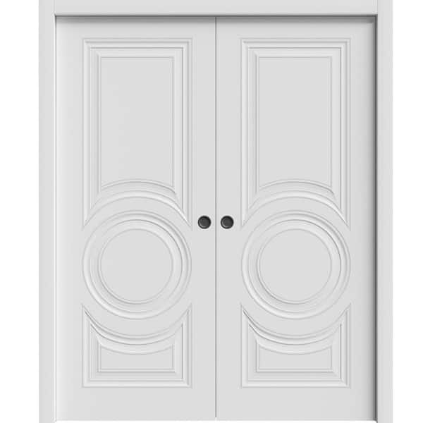 7801 36 in. x 80 in. Sold Core White Color Wood Sliding Door