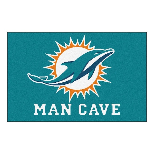FANMATS NFL Miami Dolphins Teal Man Cave 2 ft. x 3 ft. Area Rug