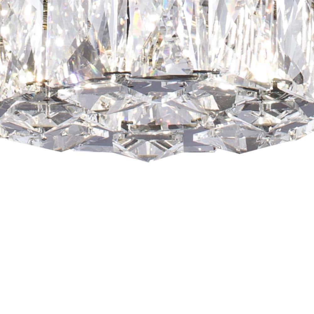 6" Chrome and Crystal LED Drum Pendant Light