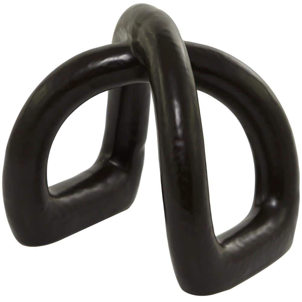 CosmoLiving by Cosmopolitan Black Porcelain Arched Abstract Sculpture