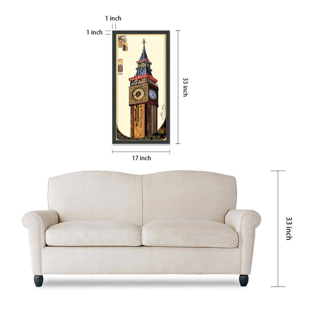 Big Ben Dimensional Collage Framed Artwork on Canvas