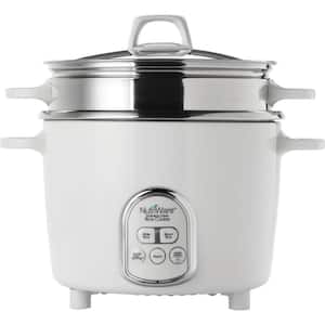 NutriWare Digital Pot Style 7-Cup Rice Cooker with Glass Lid and Non-Stick Pot