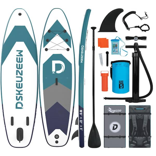 Dskeuzeew Inflatable 10 ft. Blue Paddle Board with Sup Accessories 