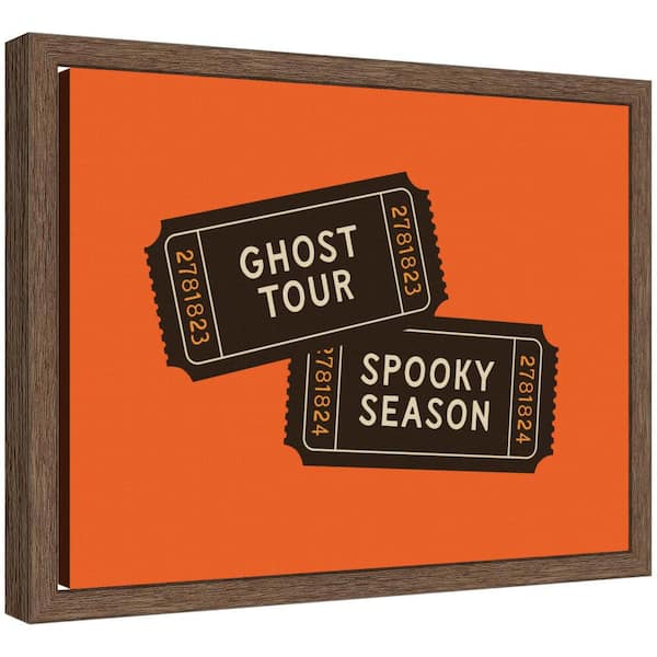 Sylvie "Ghost Tour Halloween Tickets" by Lucky Guava Holiday Framed Canvas Art Print 10 in. x 13 in.