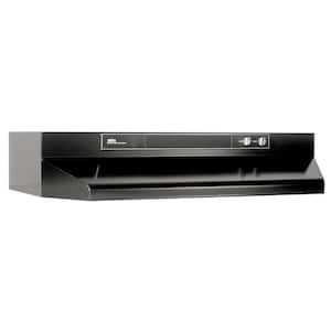 46000 Series 30 in. 260 Max Blower CFM Covertible Under-Cabinet Range Hood with Light in Black