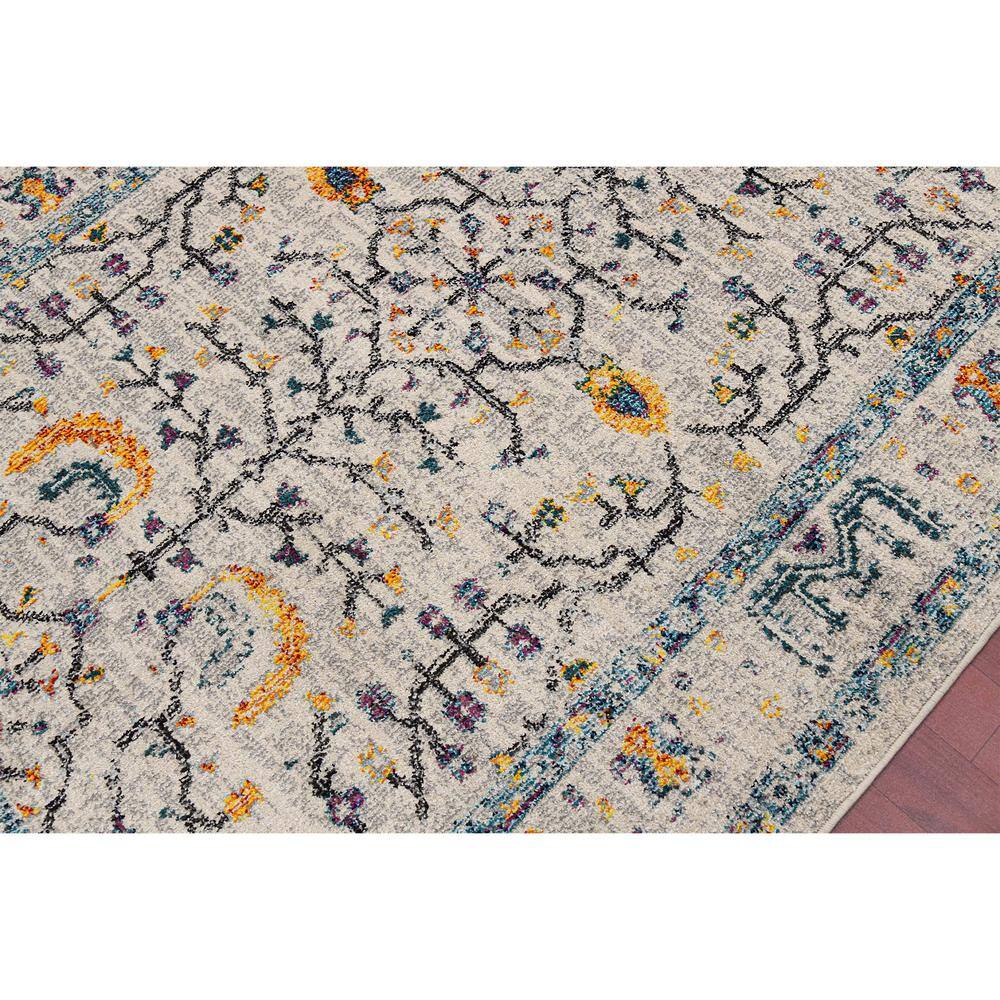 Uptown Bohemian Ivory & Yellow 8'10"x11'10" Synthetic Area Rug