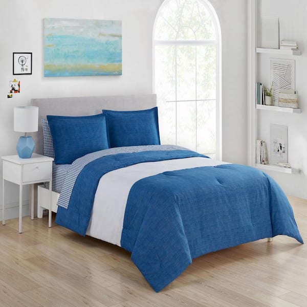 The Company Store Company Cotton Ocean Blue Queen Down Alternative Comforter  10026B-Q-OCN-BL - The Home Depot